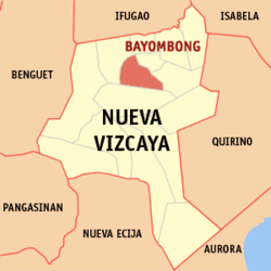 Mapa ning Nueva Vizcaya ampong Bayombong ilage