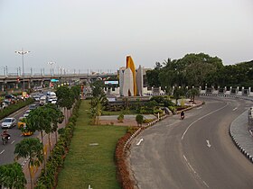 Service road and IT corridor with MRTS line in the background