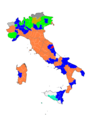 Situazione politica delle province italiane dopo il voto.