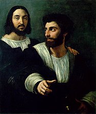 Portrait de l'artiste avec un ami Raphaël, 1518-1519