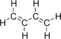 Formula di struttura del butadiene (un diene)