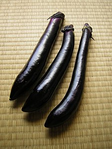 Three eggplants.