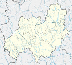 Mapa konturowa powiatu bytowskiego, na dole po prawej znajduje się punkt z opisem „Rudniki”