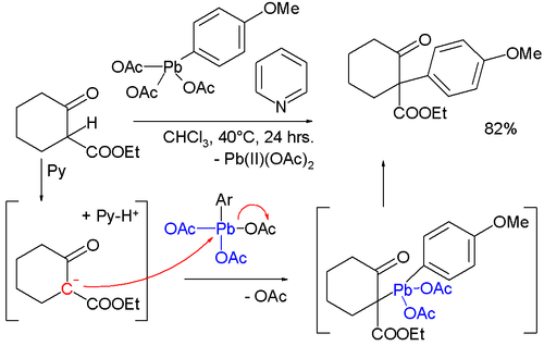 C-alkylace p-methoxyfenyloctanu olovičitého