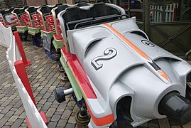 Ancien train d’Eurosat, exposé à Europa-Park (2019).