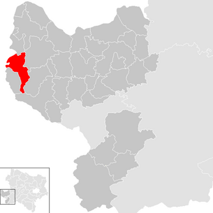 Lage der Gemeinde Haidershofen im Bezirk Amstetten (anklickbare Karte)