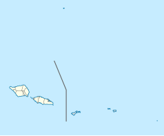 Mapa konturowa Samoa, na dole po lewej znajduje się punkt z opisem „LAV”