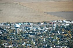 Aerial view of Kindersley, Saskatchewan