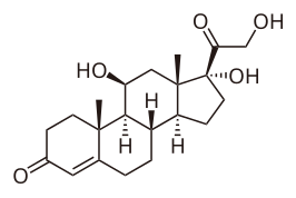 Structuurformule van cortisol