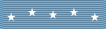 A light blue military ribbon with five white stars with five points each.