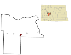 Location of Beulah, North Dakota