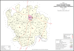 Map showing Panhan (#823) in Purwa CD block