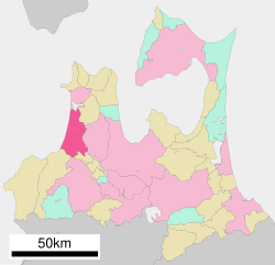 Tsugarun sijainti Aomorin prefektuurissa