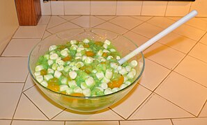 2. Stir in the marshmallows and mandarin oranges.