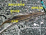 1975年頃の駅周辺。国土交通省 国土地理院 地図・空中写真閲覧サービスの空中写真を基に作成