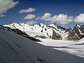 Blick über den Aletschfirn zum Konkordiaplatz. Fiescherhörner, Grünhorn, Finsteraarhorn