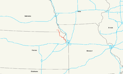 Karte des U.S. Highways 73