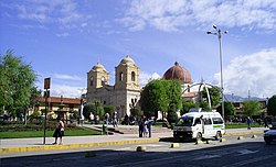 The Huancayo Constitución Square and Huancayo Cathedral