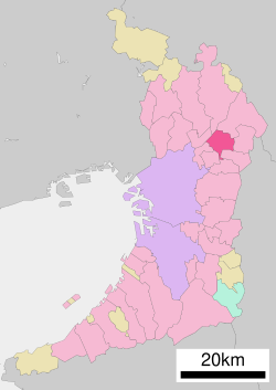 Kedudukan Neyagawa di wilayah Osaka