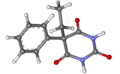 3D ball-and-stick model of phenobarbital