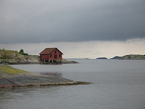 Sjöbod i Bohuslän i Sverige.