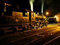 Bridgnorth yard at night with LMS Ivatt Class 2 2-6-0 no. 46443 and LMS Ivatt Class 4 no.43106