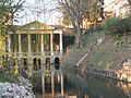 The Valmarana Lodge is reflected in the Seriola Roggia at the Salvi Gardens