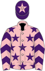 Pink, purple stars, purple and pink chevrons on sleeves, purple cap, pink star