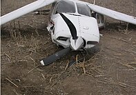 An aircraft damaged in a fatal accident