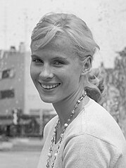 Bibi Andersson smiling, 1961