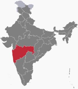 Kart som viser Maharashtra.