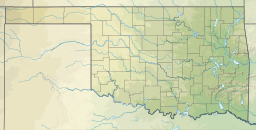 Location of Tenkiller Ferry Lake in Oklahoma, USA.