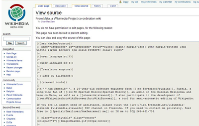 Picture of "view source" page, with an unchangeable text box.