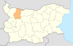 Location o Vratsa Province in Bulgarie