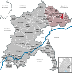 Elhelyezkedése Baden-Württemberg térképén