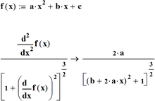 curvature, Mathcad