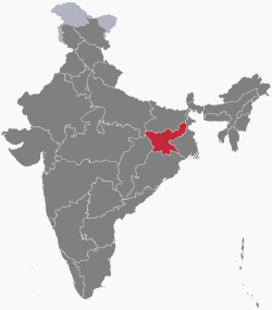 Location of Jharkhand in India