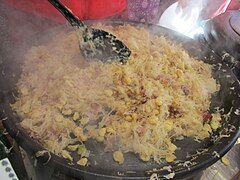 Avec spätzle et lardons, au Marché de Noël de Mulhouse