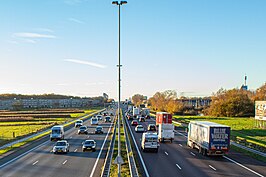 De A58 ter hoogte van Tilburg