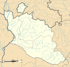 Mapa konturowa Vaucluse, na dole po prawej znajduje się punkt z opisem „Auribeau”