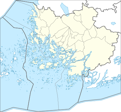 Långskär på en karta över Egentliga Finland