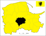 Localização do Condado de Kościerzyna na Pomerânia.