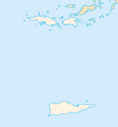 Mapa konturowa Wysp Dziewiczych Stanów Zjednoczonych, na dole znajduje się punkt z opisem „Frederiksted Southeast”