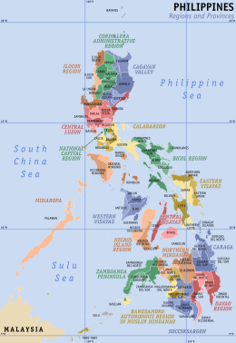 Color-coded political map of the Philippines