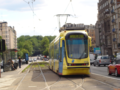 T2000-tramstel op tramlijn 24, na het kruispunt Buyl richting Ter Kameren-Ster (2009)