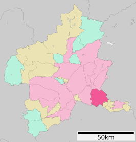 Situering van Ota in de prefectuur Gunma