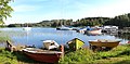 Boats a kan lake Saarenlahti