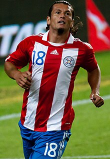 Nelson Haedo Valdez Paraguay rahvuskoondise eest mängimas (2010)