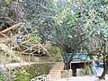 Stairs to access parking at the restaurant through the river and waterfalls