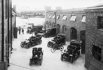 Gustaf Ericssons Automobilfabrik omkring 1907.